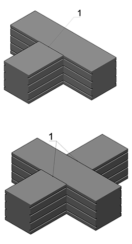 Угловые и х-образные пересечения шпонок из ЭВА 